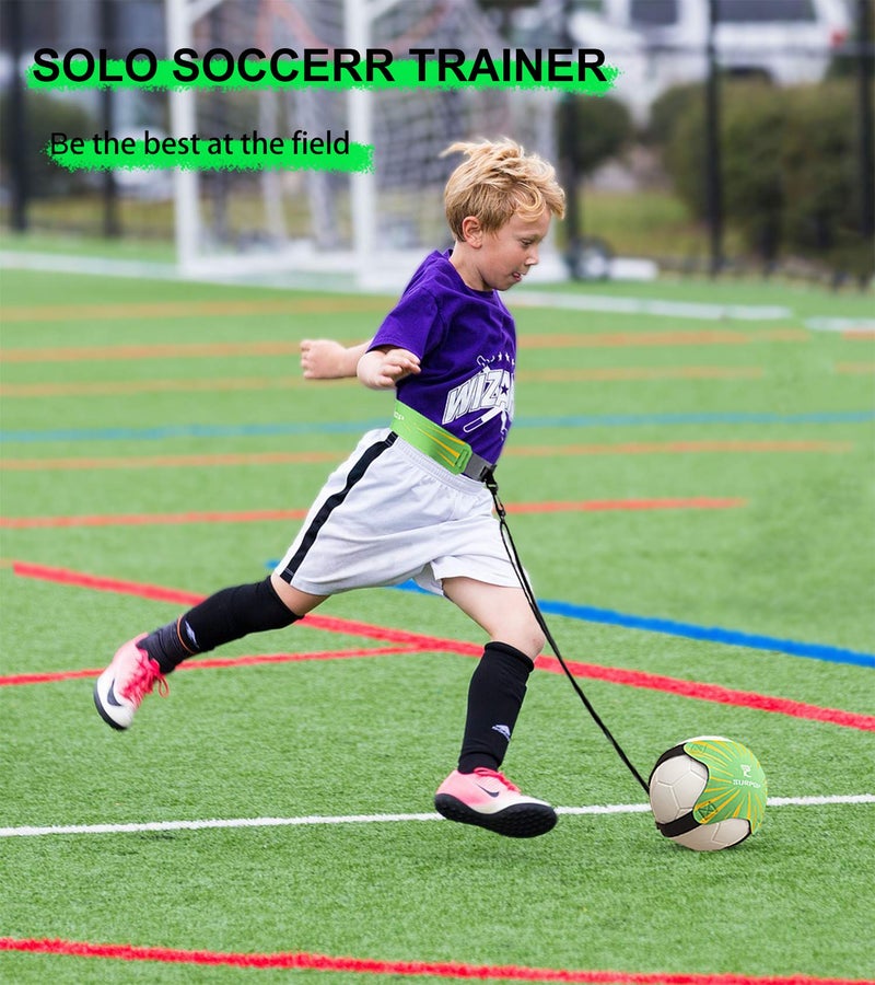 Surpop Soccer/Volleyball/Rugby Trainer, Football Kick Throw Solo Practice Training Aid Control Skills Adjustable Waist Belt for Kids Adults - Image 2